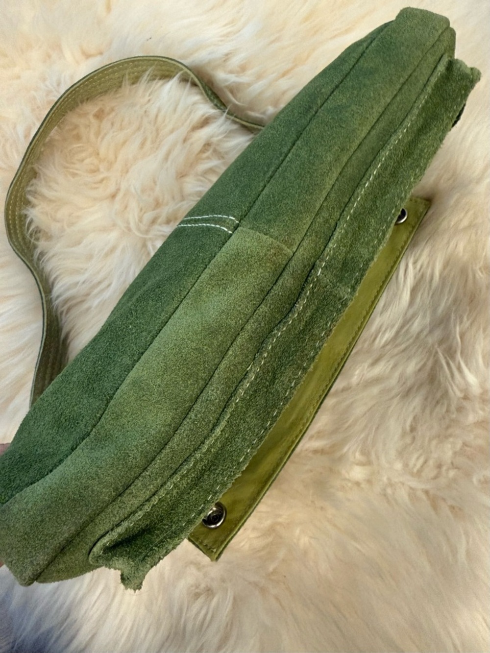 Banana Republic Olive Green Suede Shoulder Bag - Picture 5 of 15